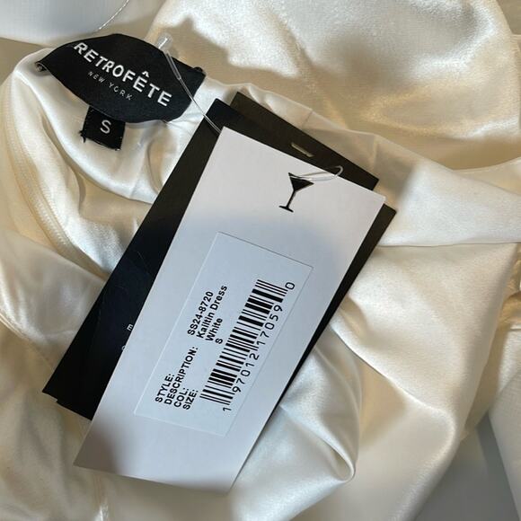 Retrofete Kaitlin Ruffle High Low Cutout White Maxi Dress Size Small - Picture 13 of 14